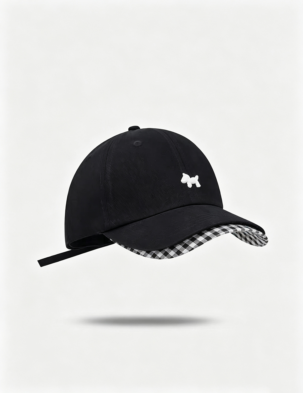 Double Brim Puppy Embroidery Plaid Baseball Caps MK2COW6W6HAT211