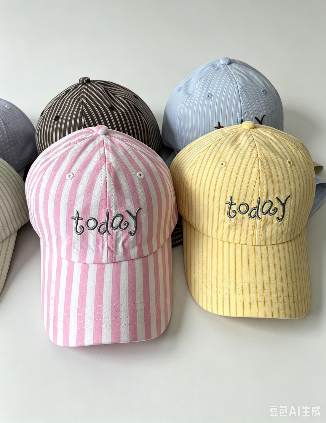 Striped Embroidery Baseball Caps - DippedShop Wholesale - #1523