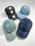 Retro Washed Star Embroidery Wide Brim Baseball Cap MK2COW6W6HAT221