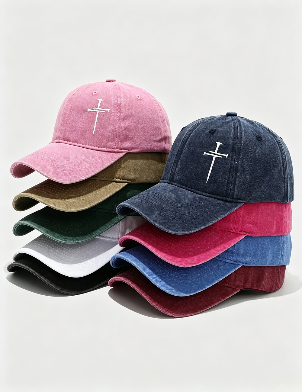 Cross Embroidery Baseball Caps - DippedShop Wholesale - #0771