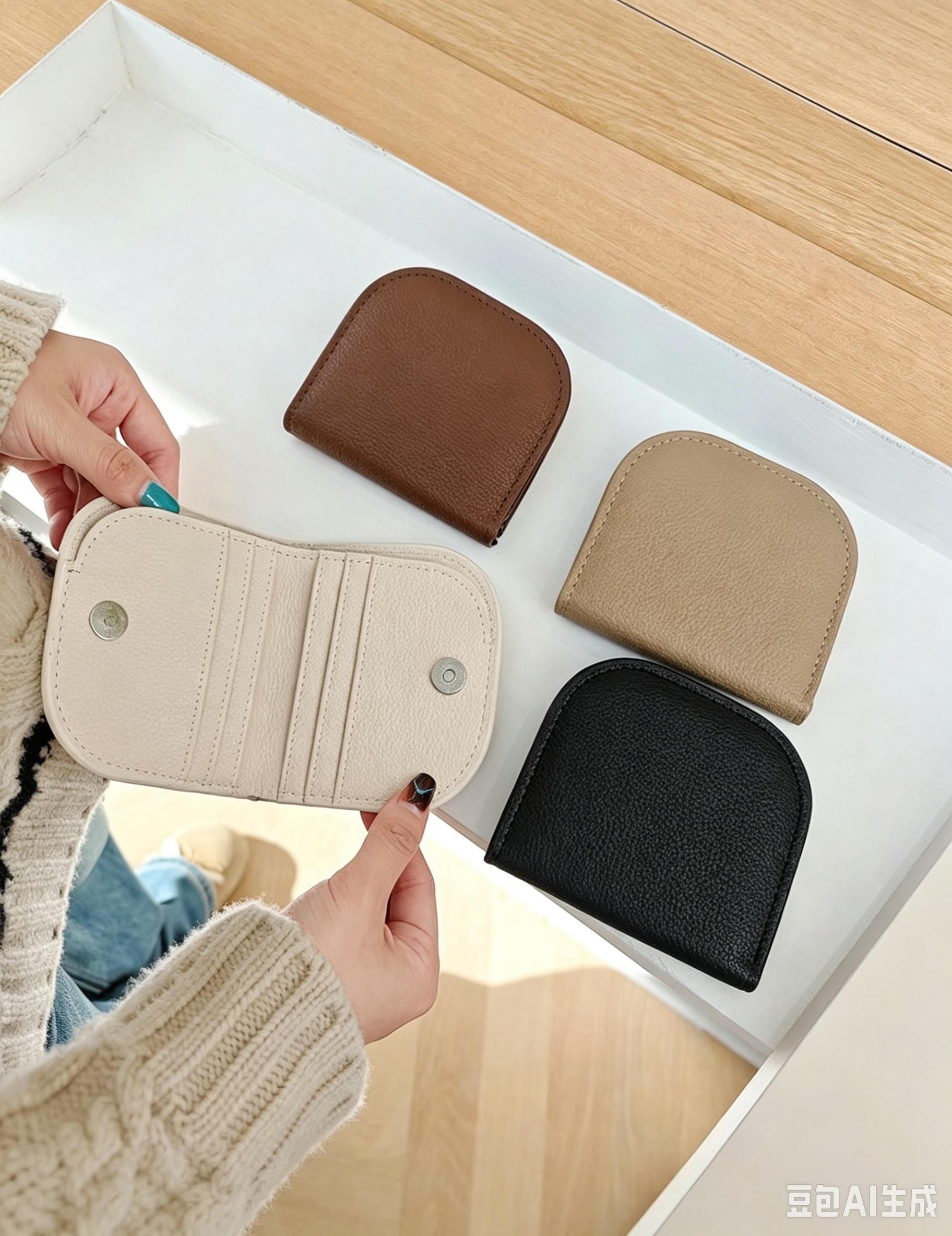 Minimalist Solid Color Semicircle Coin Purse Wallet 6S10BWB131