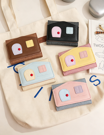 Chic Color Block House Coin Purse Wallet 6S10BWB132