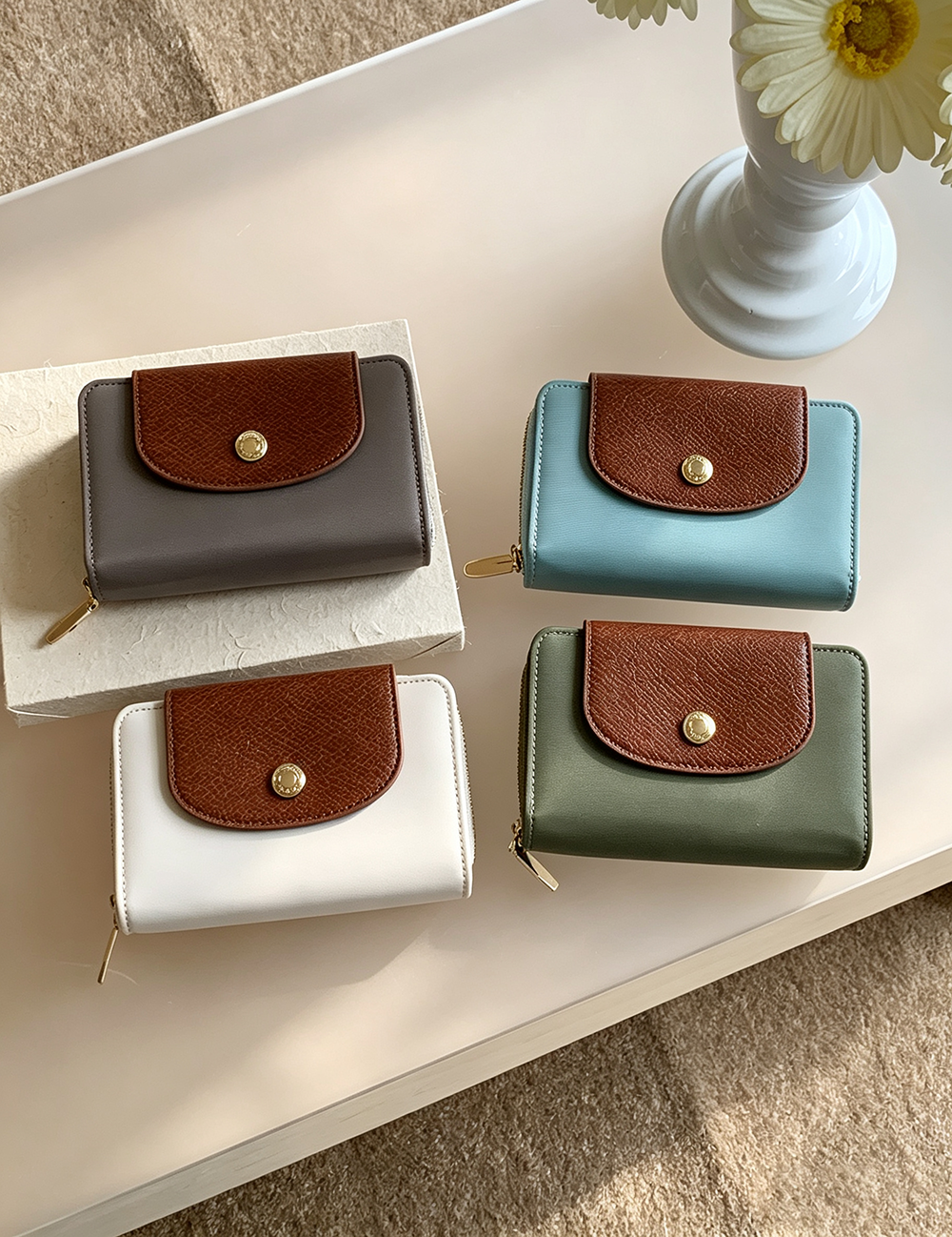 Classic Color Block PU Coin Purse Wallet 6S10BWB136