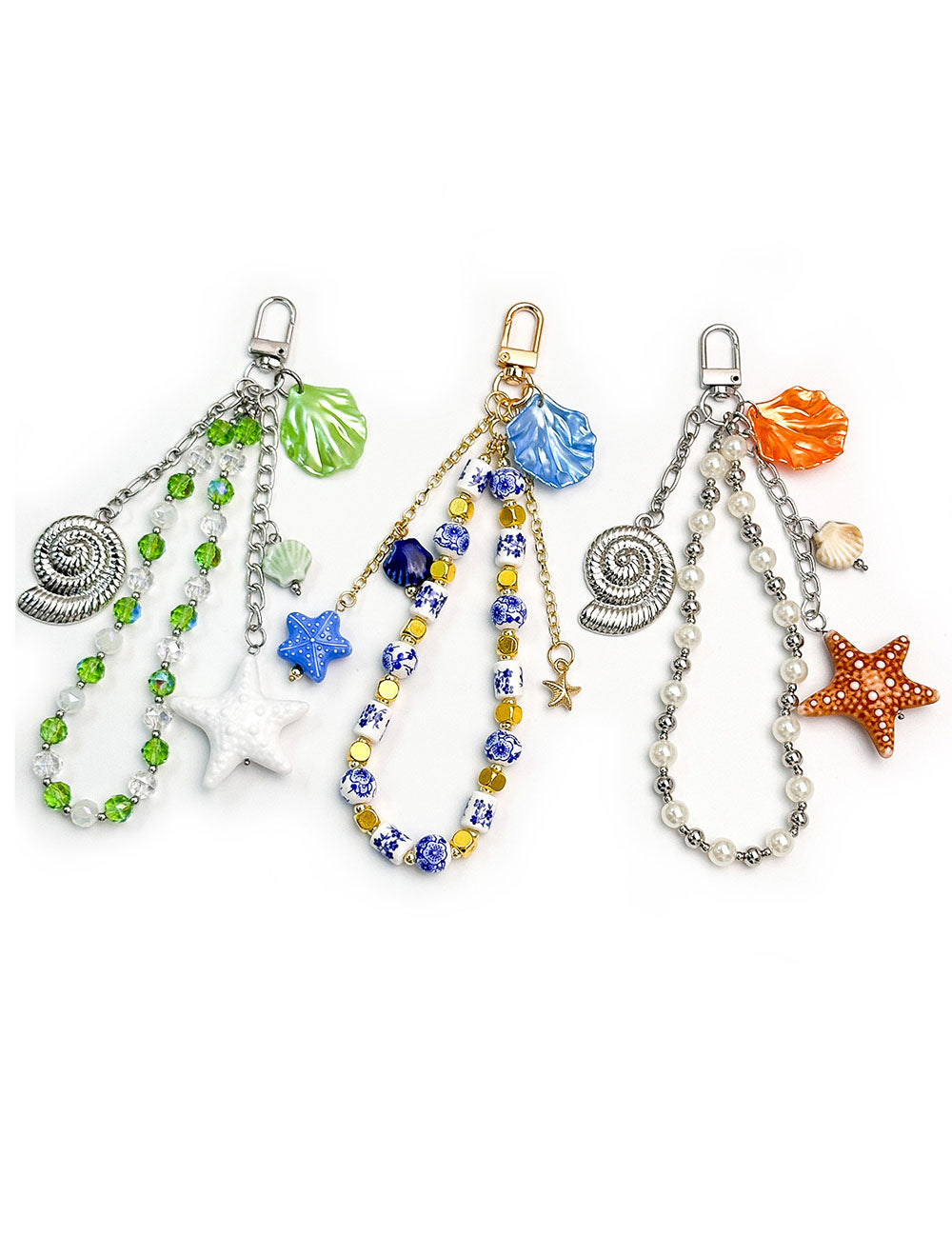 Stylish Starfish Shell Pearl Keychain Bag Charm 6W10BBC404