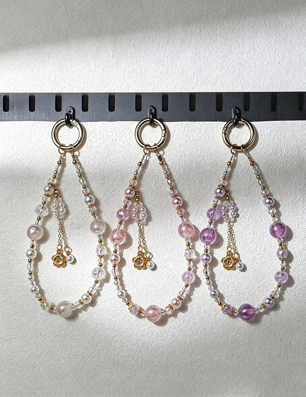 Elegant Crystal Beaded Chain Keychain Bag Charm 6W10BBC408