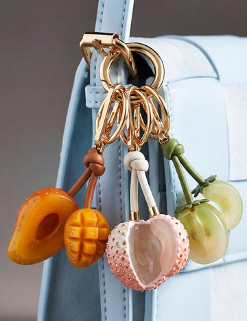 Chic Rhinestones Lychee Keychain Bag Charm 6W10BBC425