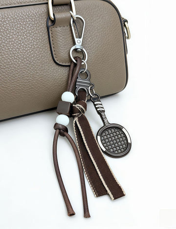 Handmade Beaded Rope Badminton Racket Keychain 6W10BBC430