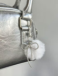 Chic Bowknot Plush Ball Keychain Bag Charm 6W10BBC434
