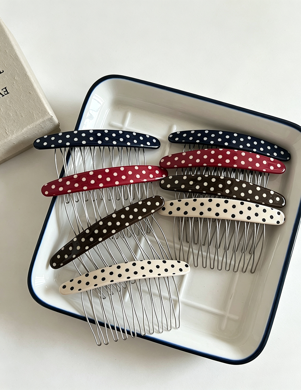 Polka Dot Oval Bangs Hair Comb Clip MK2MBEP6W6HPN10
