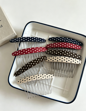 Polka Dot Oval Bangs Hair Comb Clip MK2MBEP6W6HPN10