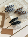 Knit Plaid Reverse Insert Hair Comb Clip MK2MBEP6W6HPN12