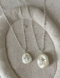 French Style Starburst Pearl Pendant Necklace 6W6JNC437