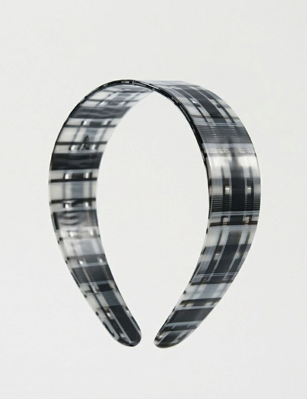 Vintage Plaid Pattern Acetate Wide Headband MK2PIM6W6HBD62