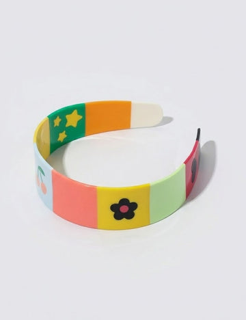 Dopamine Style Floral Pattern Acetate Wide Headband MK2PIM6W6HBD67