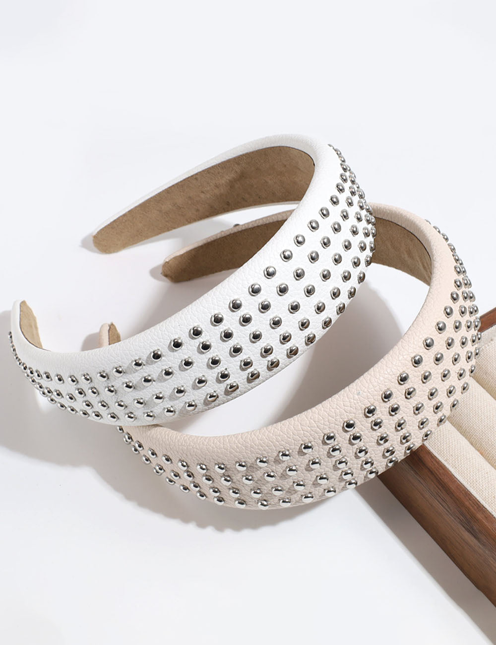 Minimalist Solid Color Rivet PU Leather Headband MK2PIM6W6HBD76