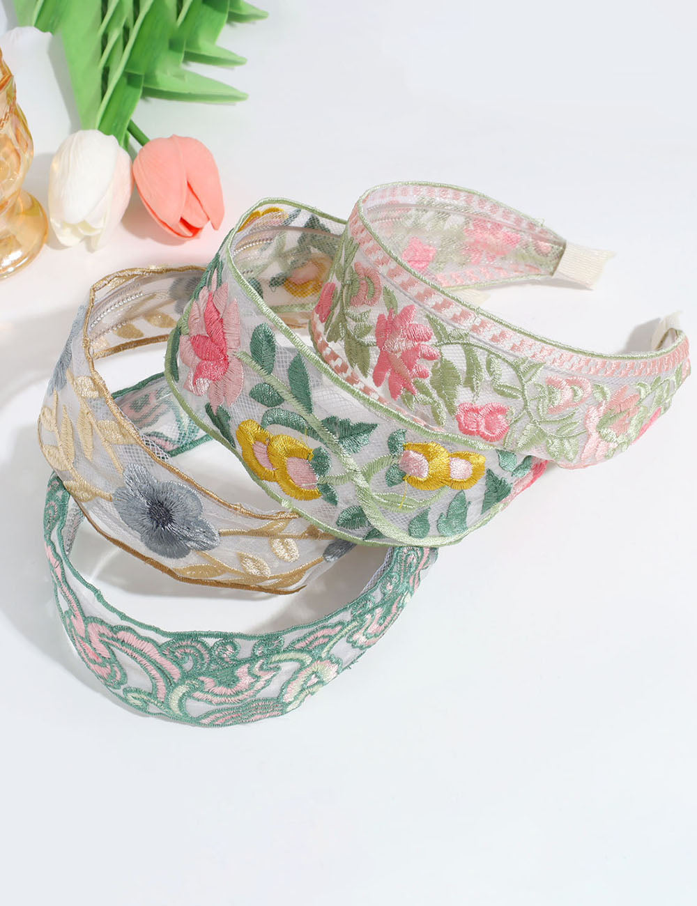 Sweet Floral Embroidery Non Slip Headband MK2PIM6W6HBD79