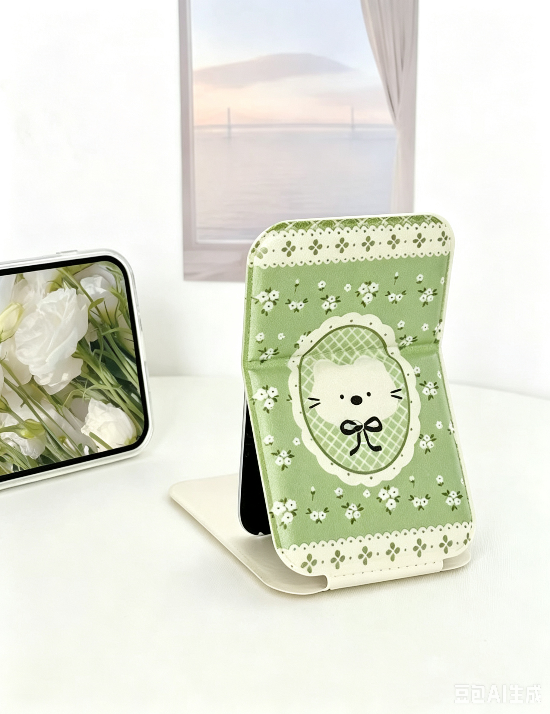 Fresh Kitten Pattern Fold Portable Makeup Mirror MK2PPFN6CT5MR41