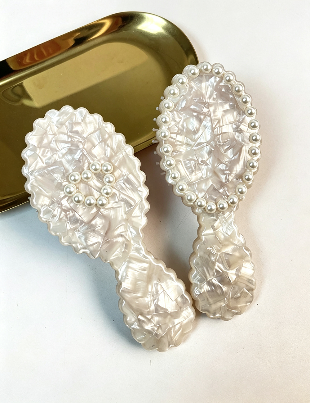 Elegant Marble Pearl Air Cushion Combs MK2PPM6CT5CB26