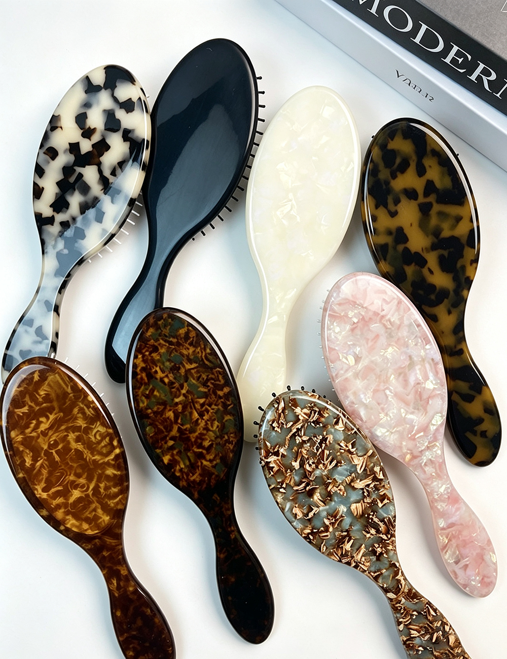 Oval Leopard Acetate Portable Air Cushion Combs MK2PPM6CT5CB30