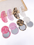 Mini Half-Moon Marble Acetate Hair Combs MK2PPM6CT5CB43