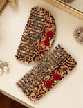 Vintage Leopard Bowknot Square Acetate Haor Combs MK2PPM6CT5CB50