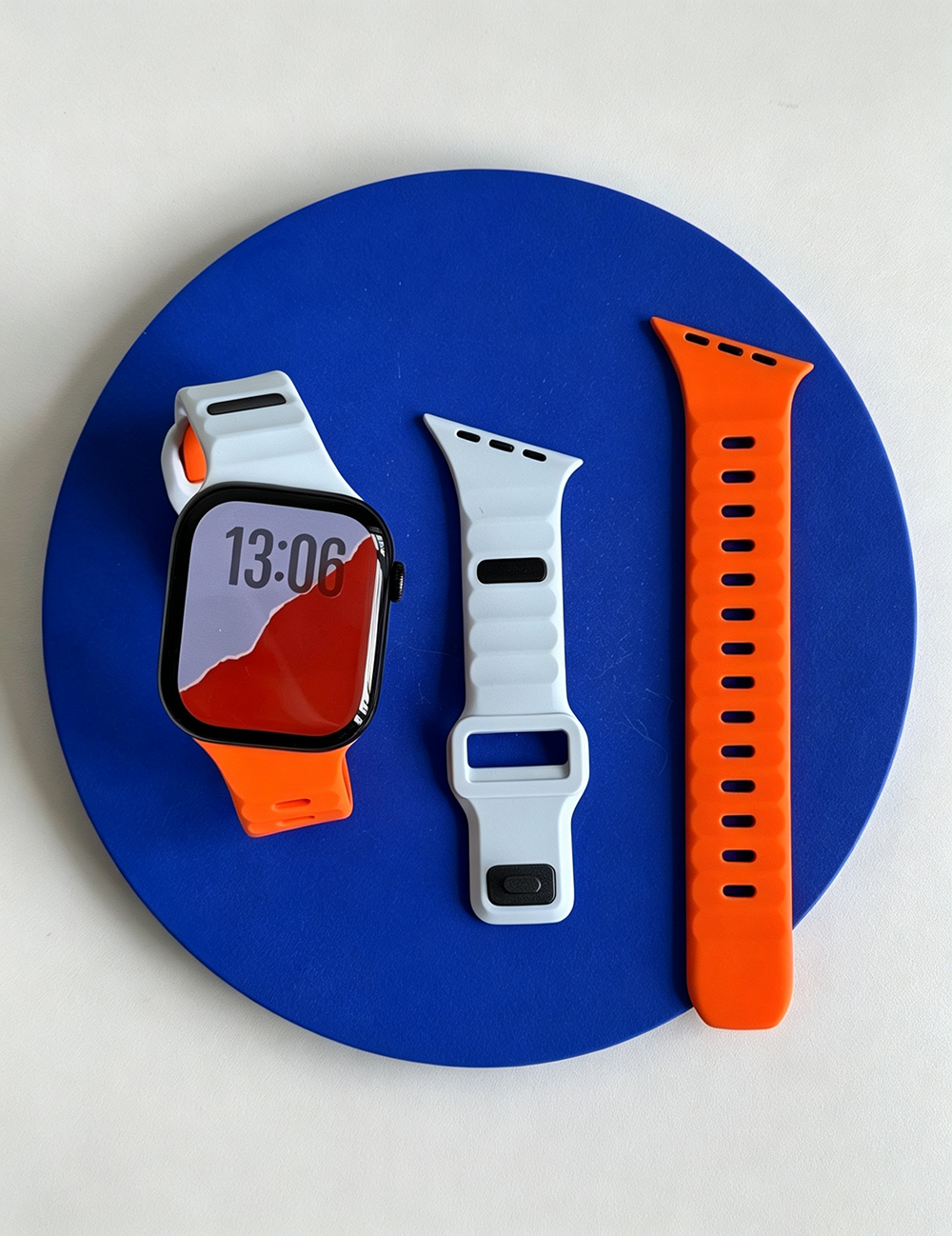 Irregular Solid Color Silicone Watch Band 6W6JWA144