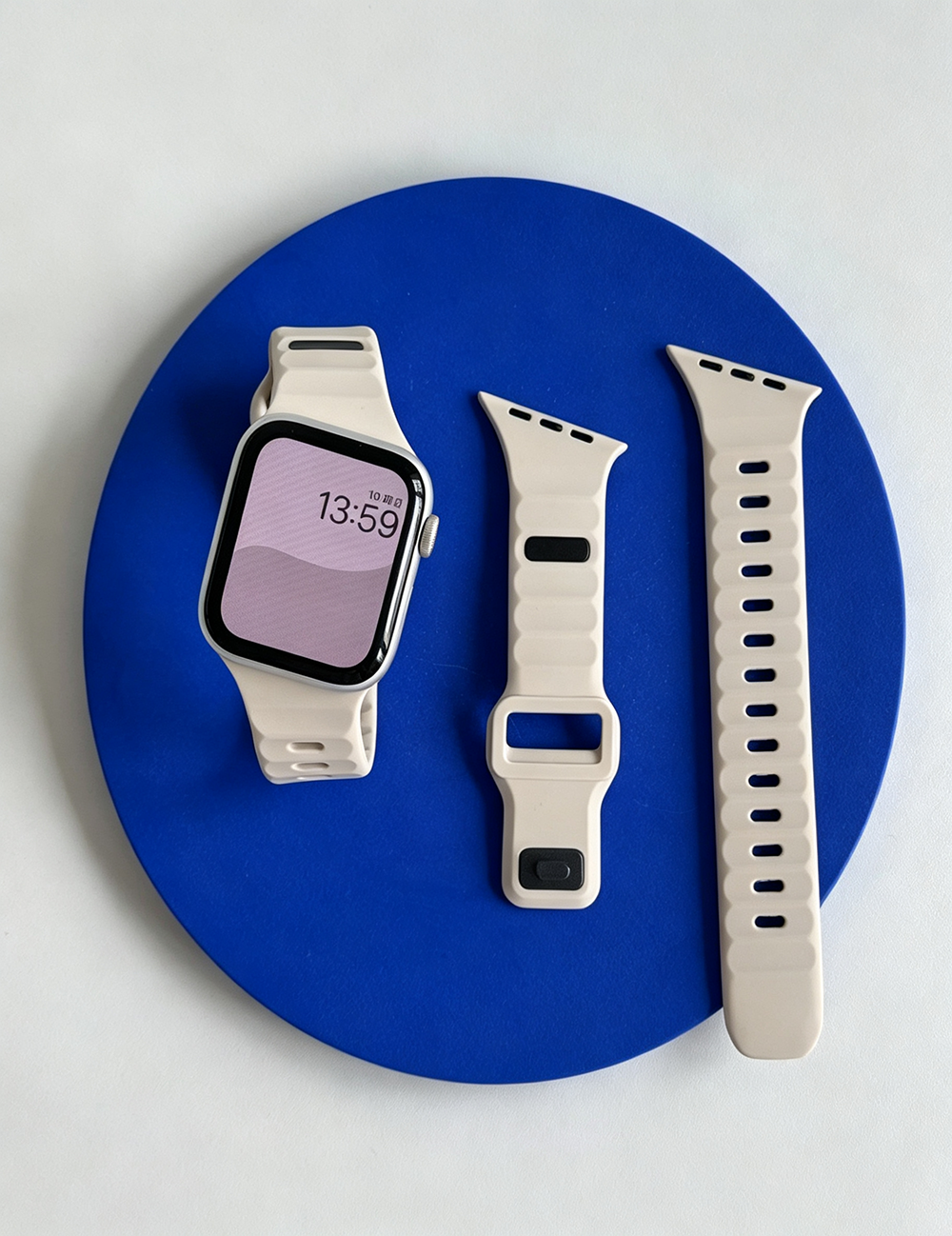 Irregular Solid Color Silicone Watch Band 6W6JWA144