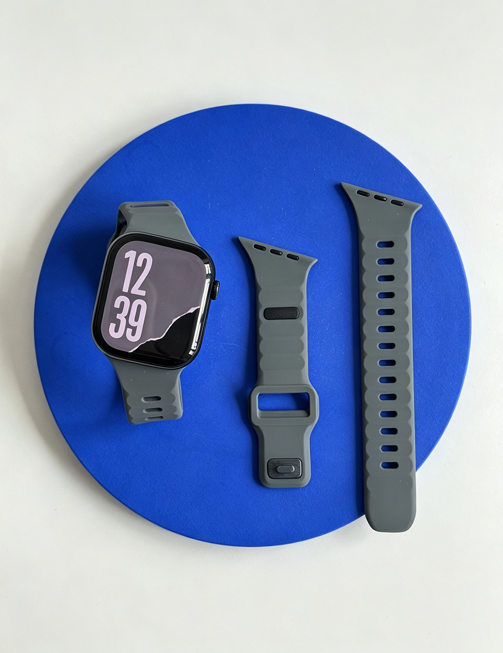 Irregular Solid Color Silicone Watch Band 6W6JWA144