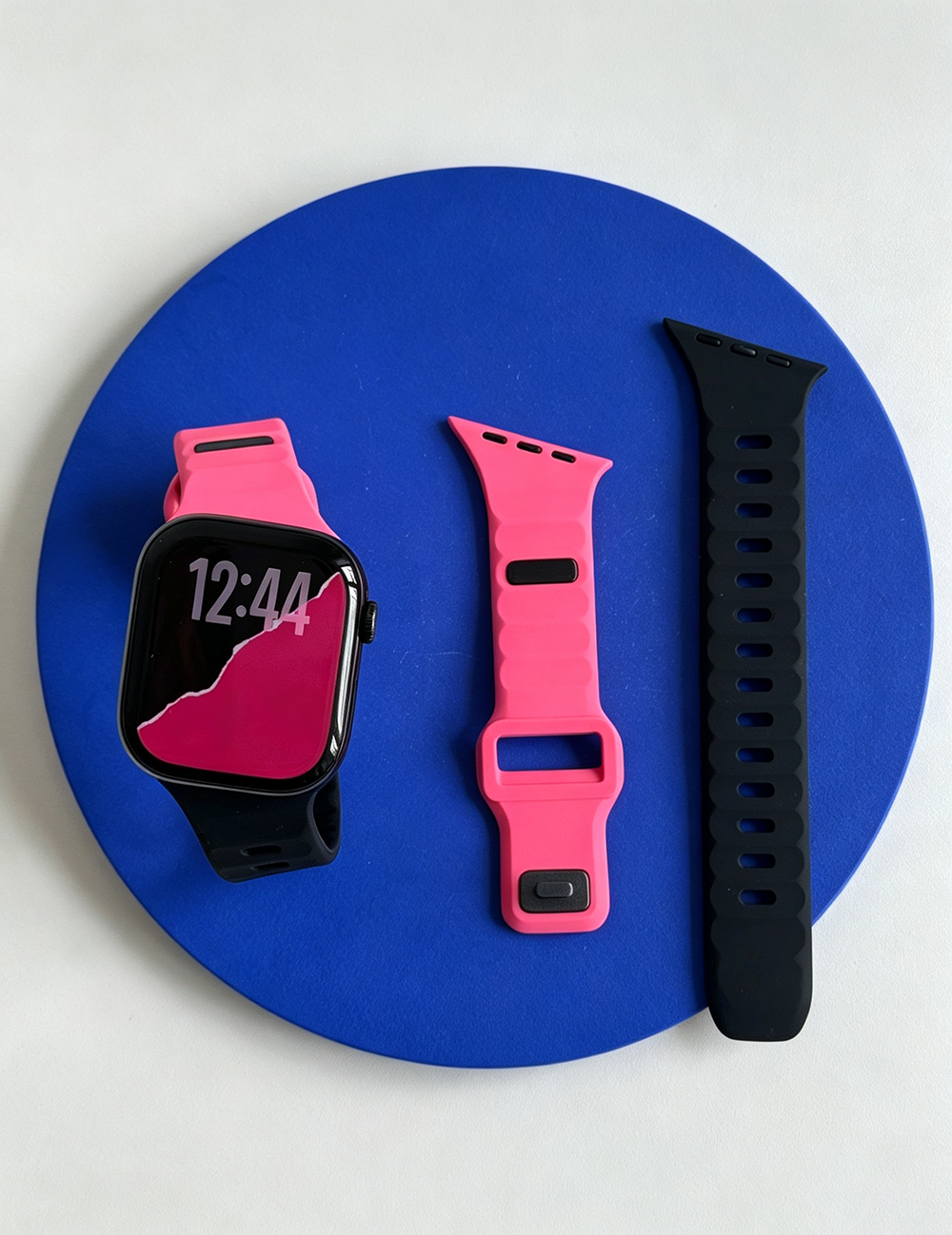 Irregular Solid Color Silicone Watch Band 6W6JWA144