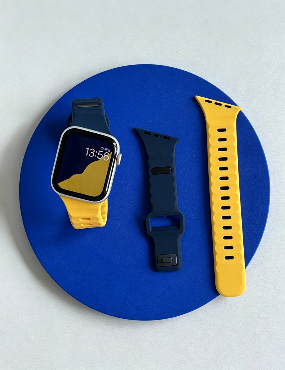 Irregular Solid Color Silicone Watch Band 6W6JWA144
