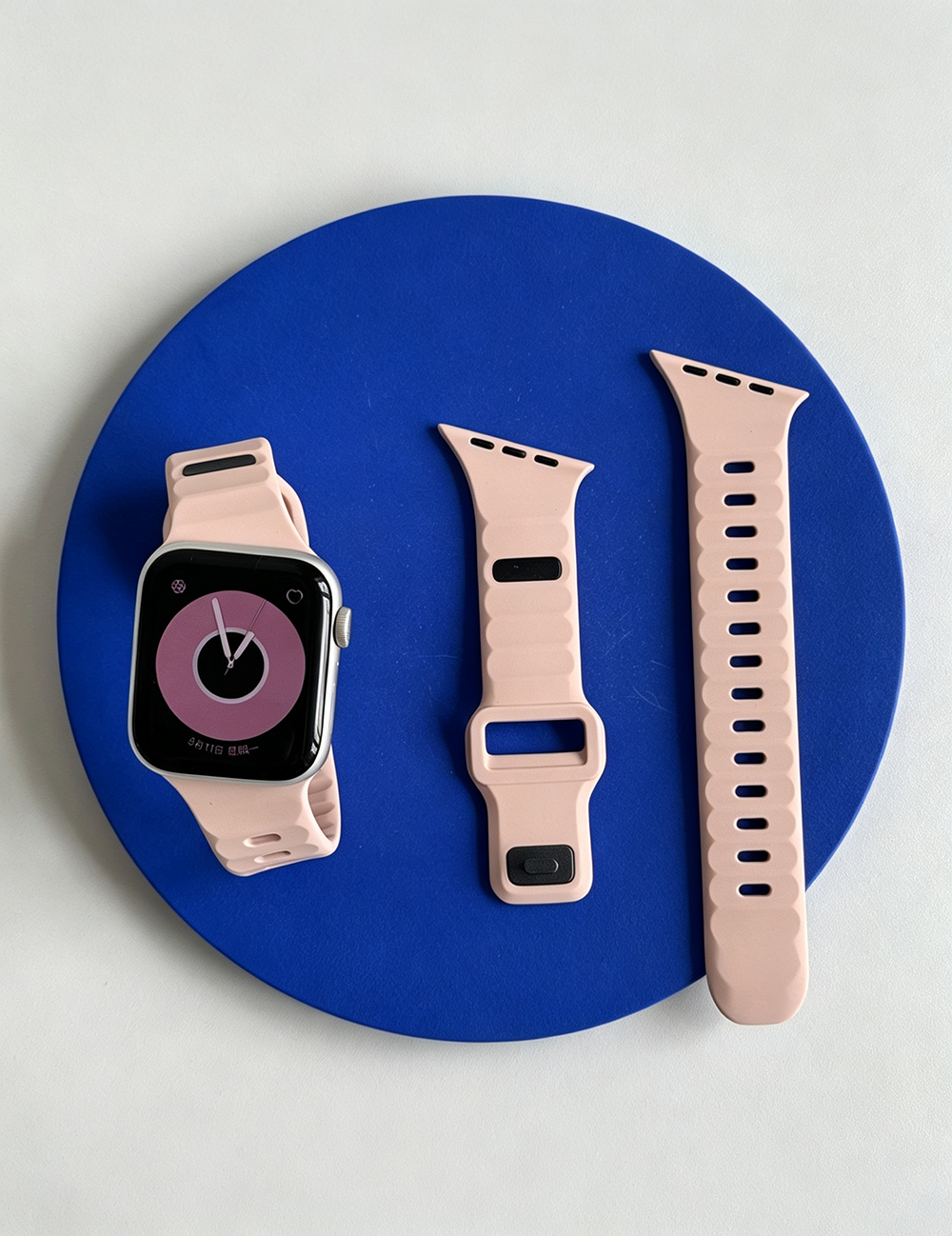Irregular Solid Color Silicone Watch Band 6W6JWA144
