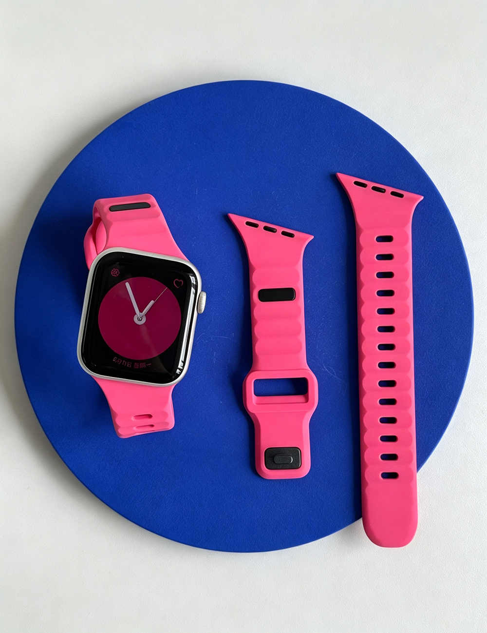 Irregular Solid Color Silicone Watch Band 6W6JWA144