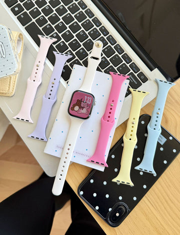 Minimalist Solid Color Slim Silicone Watch Band 6W6JWA147