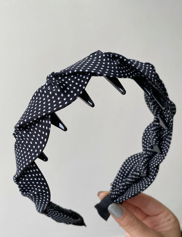 Vintage Polka Dots Woven Cross Headband MK2SPM6W6HBD20
