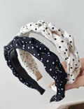 Vintage Polka Dots Rhinestones Woven Twist Headband MK2SPM6W6HBD21