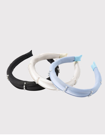 Stylish Solid Color Pearl Statement Headband MK2SPM6W6HBD24