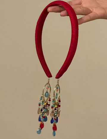 Boho-Style Colorful Beaded Tassel Headband MK2SPM6W6HBD26