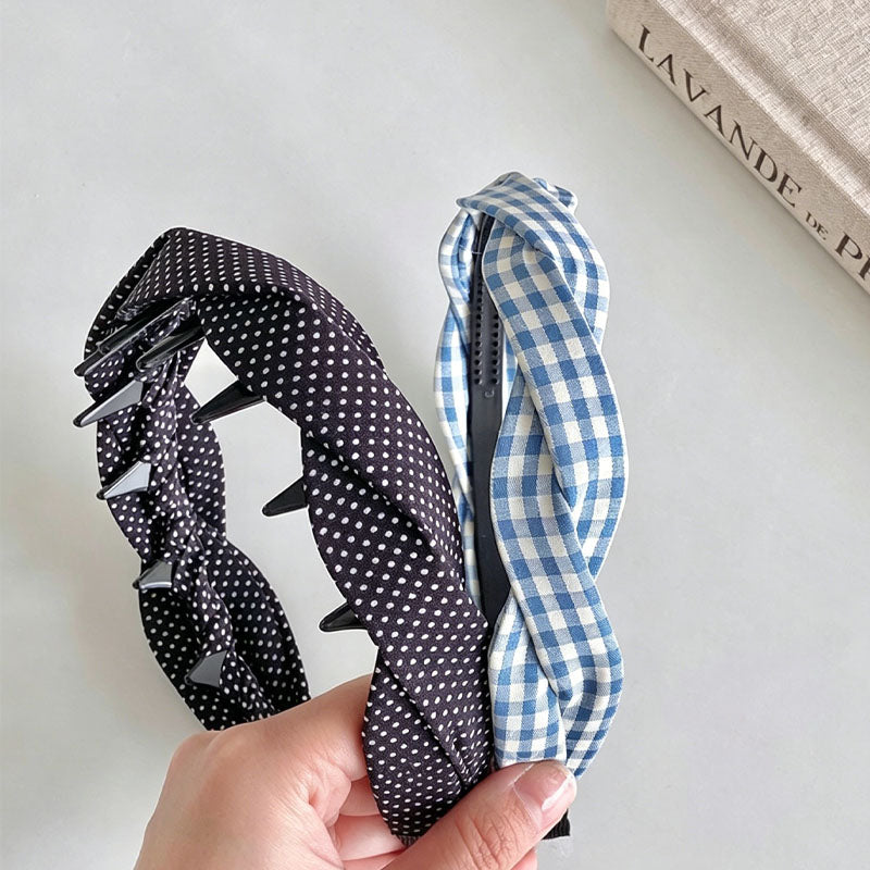 Vintage Polka Dots Anti-Slip Twist Headband MK2SPM6W6HBD27