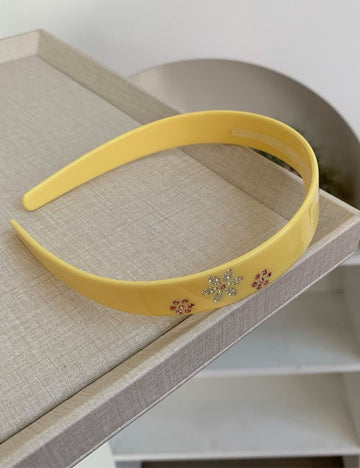 Fashion Solid Color Floral Rhinestones Acetate Headband MK2SPM6W6HBD42