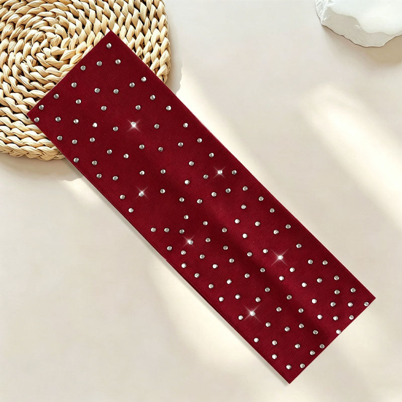 Stylish Solid Color Sparkling Diamonds Wide Headband MK2SPM6W6HBD45