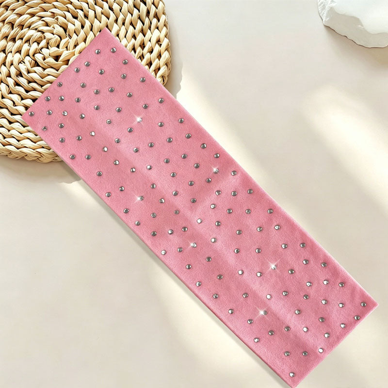 Stylish Solid Color Sparkling Diamonds Wide Headband MK2SPM6W6HBD45
