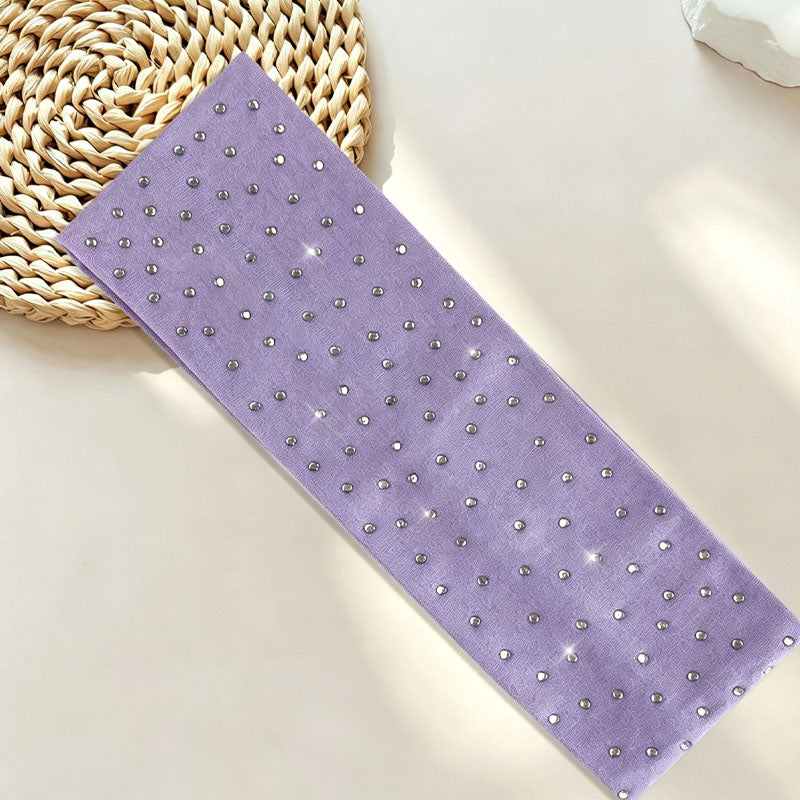 Stylish Solid Color Sparkling Diamonds Wide Headband MK2SPM6W6HBD45