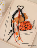 Halloween Polka Dot PU Leather Pumpkin Keychain 6W10BBC662
