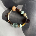 Vintage Irregular Stone Beaded Chain Bracelet 6W6JBR347