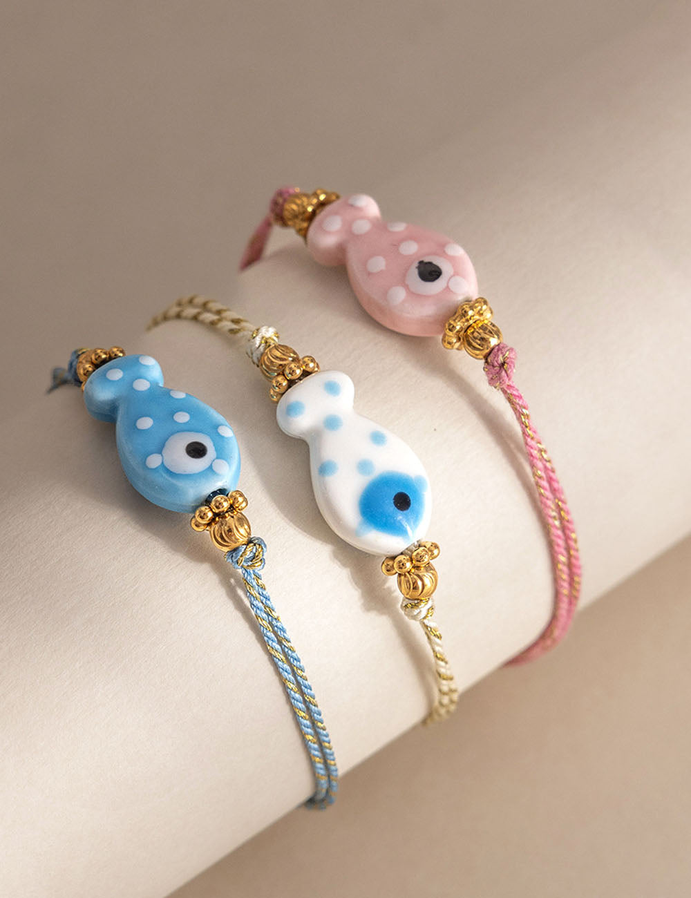Fish Pendant Braided Bracelet - DippedShop Wholesale - #6291