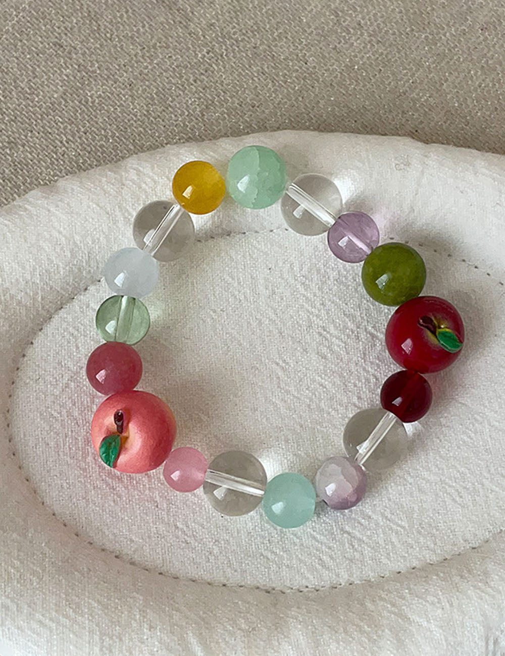 Apple Bead Stretchy Bracelet - DippedShop Wholesale - #3507