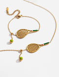 Simple Gold Plated Tennis Racket Charm Bacelet 6W6JBR382