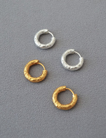 Textured Hoop Earrings - DippedShop Wholesale - #4259