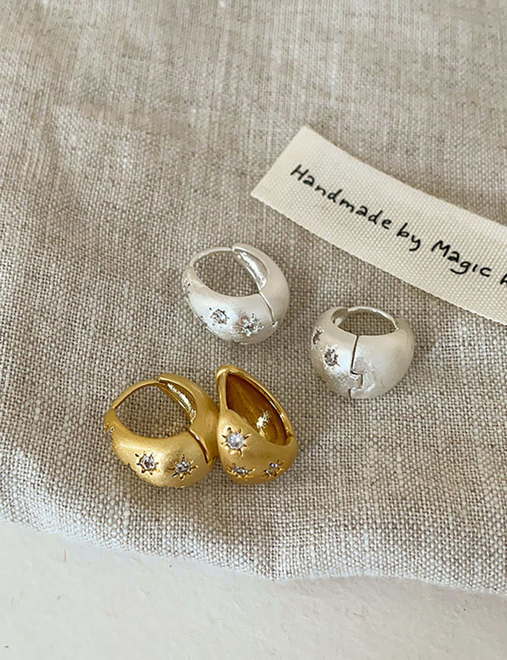 Chunky Rhinestone Hoop Earrings - DippedShop Wholesale - #2787