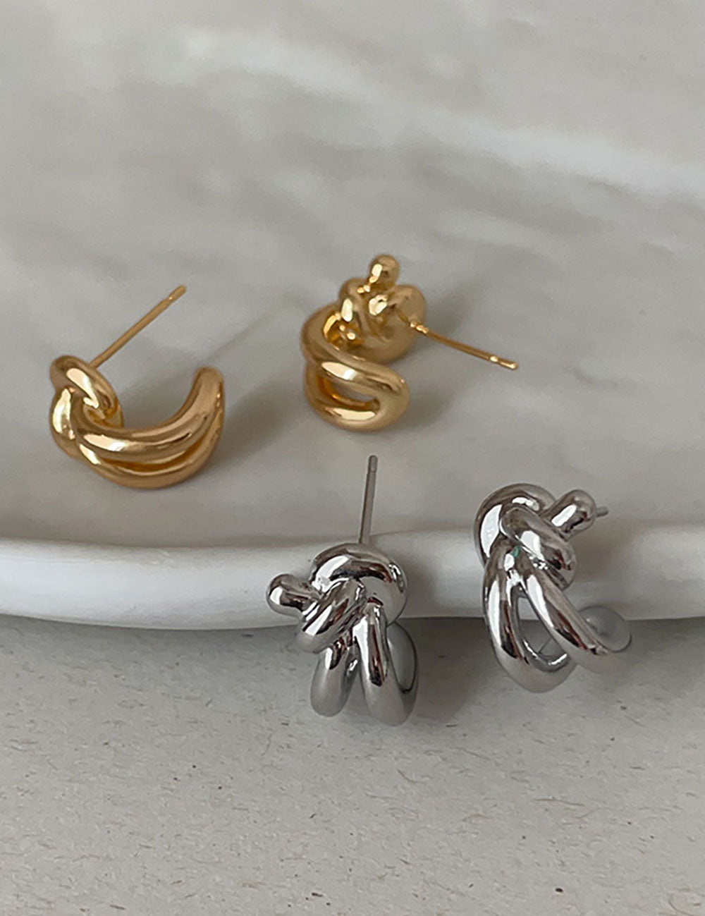 Knot Stud Earrings - DippedShop Wholesale - #0211